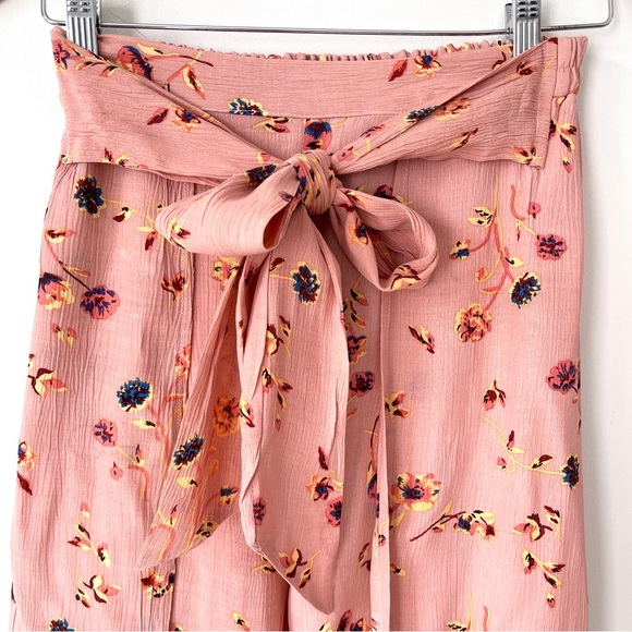 Faithfull The Brand Floral Printed Wide Leg Pants Tie Front High Waist - Picture 4 of 10